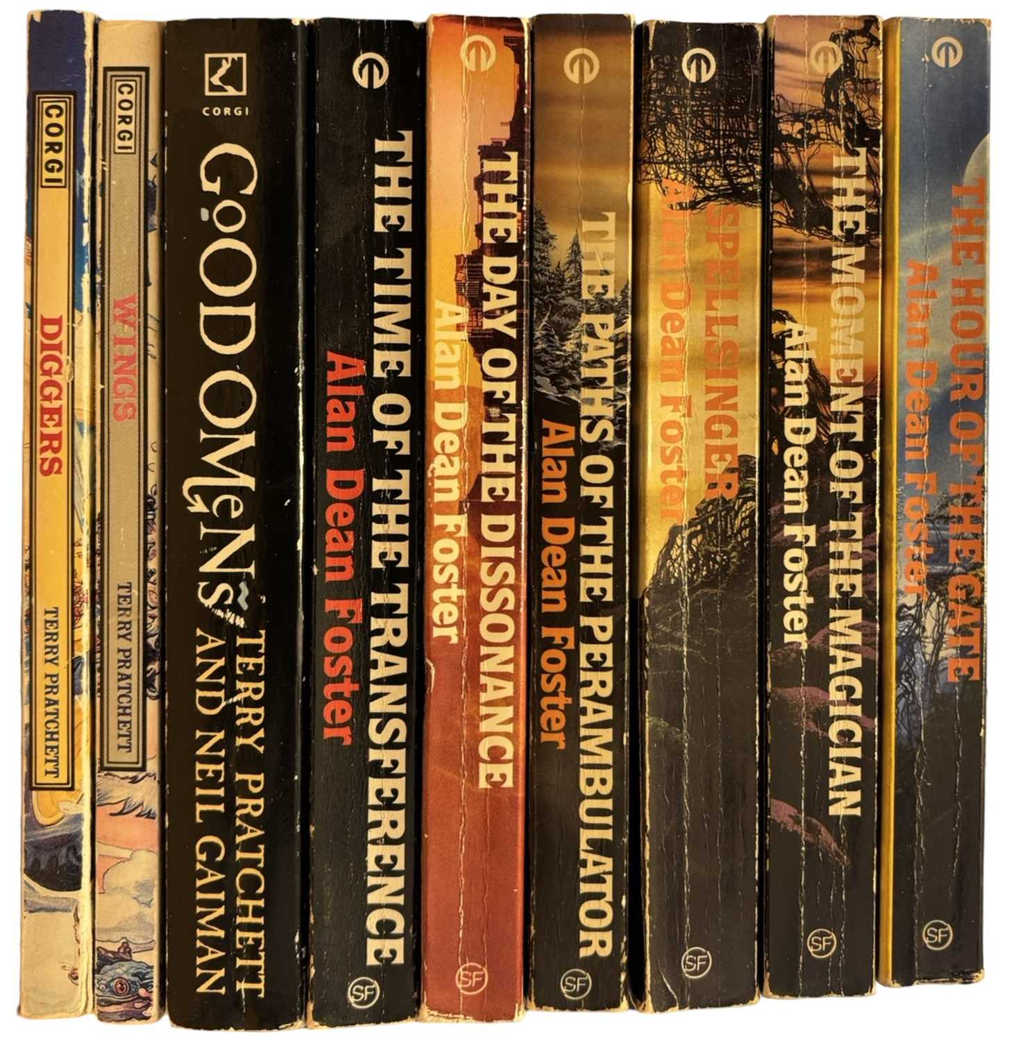 VINTAGE FANTASY PAPERBACKS: 9 Titles: TERRY PRATCHETT: DIGGERS; WINGS; GOOD OMENS; ALAN DEAN FOSTER: - Image 2 of 2