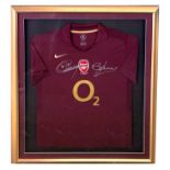 An Arsenal Commemorative shirt (for the last game at Highbury), bearing the signatures of Thierry