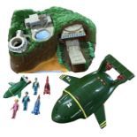 A Thunderbirds Tracy Island playset, Thunderbird 2 player and various other figures and ships