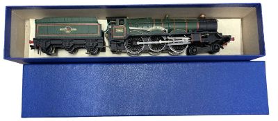 A Hornby Dublo 00 gauge 4-6-2 Ludlow Castle #5002 locomotive and tender in green livery. In blue
