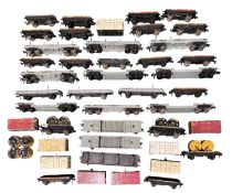 A collection of various Hornby Dublo 00 gauge bogie bolsters and freight platforms