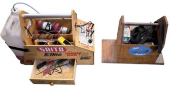 A pair of remote-controlled aeroplane fuel power starter packs