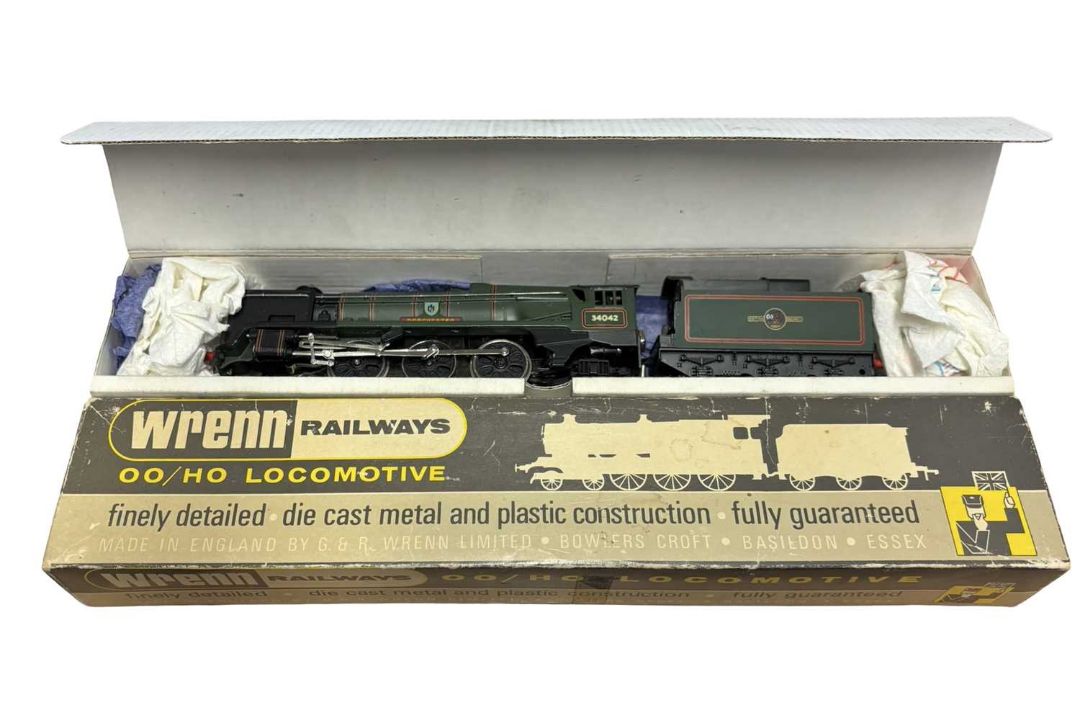 A boxed Wrenn 00 gauge locomotive and tender, 34042 Dorchester