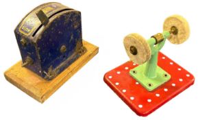 A Mamod pedestal buffer wheel, together with a Hornby resistance controller