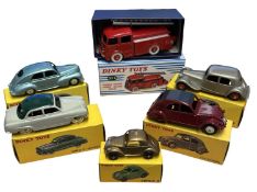 A collection of boxed reproduction Dinky Toys, to include: 32E Berliet Fire Engine, 24T Citroen 2CV,