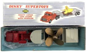 A boxed Dinky Supertoys 986 mighty Antar low Loader with Propeller