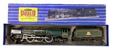 A boxed 00 gauge Hornby Dublo 4-6-2 BR Duchess of Montrose #46232 locomotive and tender in green