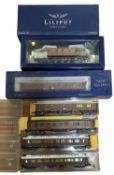 A collection of various boxed / cased Liliput 00 gauge rolling stock