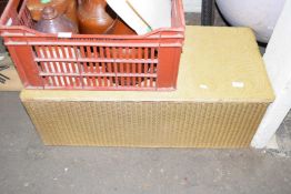 Lloyd Loom style upholstered ottoman