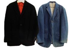 A gentleman's Boden black moleskin jacket, size 44R; and a gentleman's Boden denim jacket, size 42R,