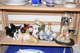 Quantity of various decorative ceramics including beer steins etc