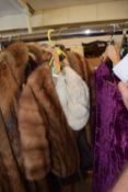 A fur stole, a fur cape and a fur hat