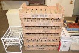 Six vintage wooden fruit crates