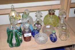 Quantity of various small decorative glass bottles etc