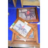 Set of assorted framed hunting prints