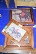 Set of assorted framed hunting prints