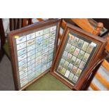 Two framed sets of cigarette cards, wild flowers and aeroplanes