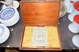Wooden cased Mahjong set