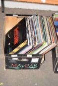 Box containing a quantity of various LP records
