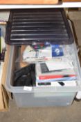 Box containing a large quantity of various photographic books and accessories