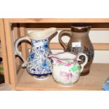 Three various vintage ceramic jugs