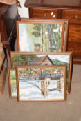Quantity of various framed needlework style pictures