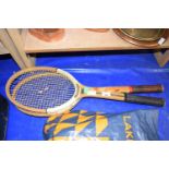 Pair of vintage tennis rackets