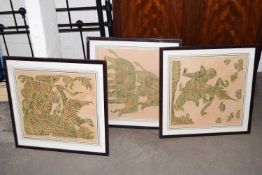 Three framed Indian style prints