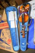 Cased modern violin