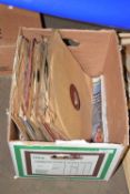 Box of various gramophone records