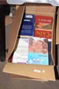Box various books