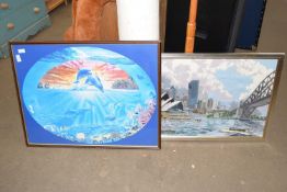 A framed jigsaw and another framed print