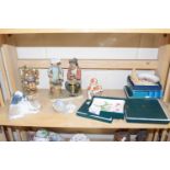 Various figures including Nao, Capodimonte etc together with pin trays