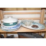 Assorted meat plates etc