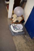Vintage ride on soft toy and baby walker