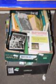 Box containing various cricket interest and other books