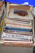 Box containing various LP records