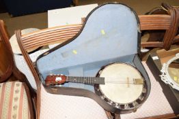 Cased vintage Banjo