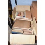 Two boxes of various vintage books