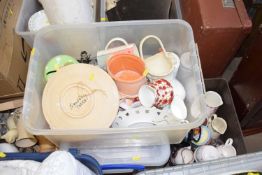 Two boxes of various clearance sundries