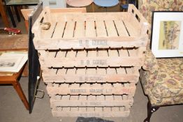 Six vintage wooden fruit crates