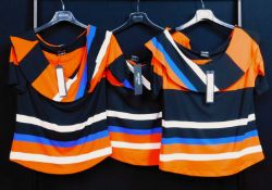 Isabel De Pedro: Three black, white, red and blue cowl neck short sleeve T-shirts (BNWT), (3)