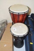 Two bongo drums