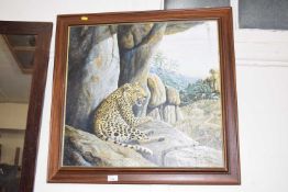 Framed study of a leopard