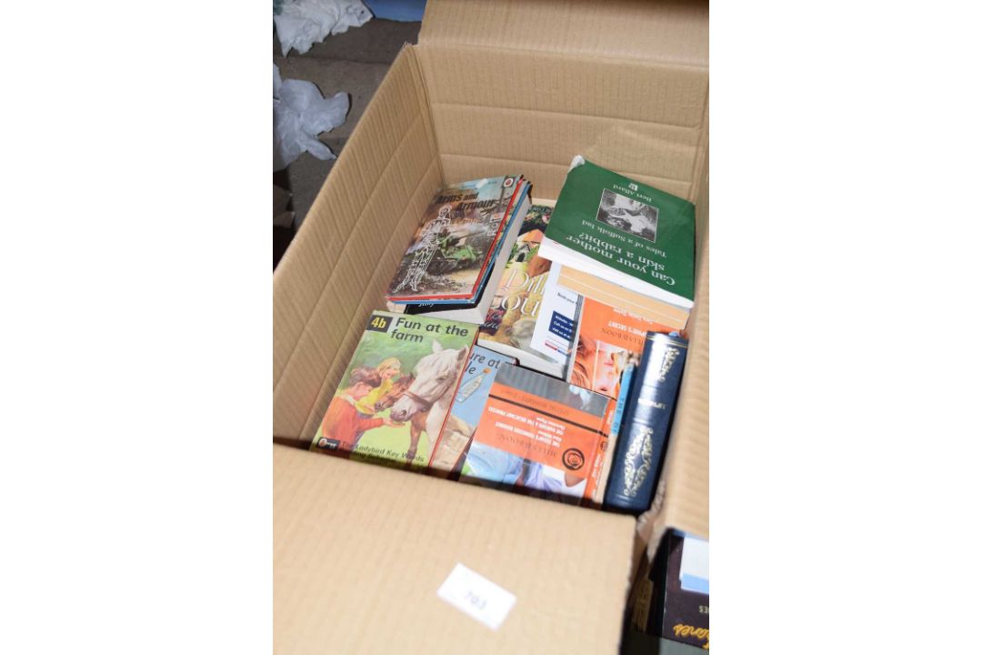 Box containing various Ladybird and other books