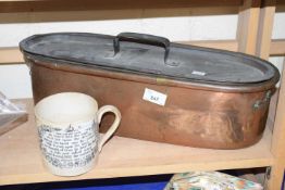 Metal fish kettle together with a vintage ceramic mug The Sailors Tear