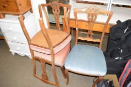 Three upholstered dining chairs