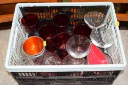 Box of various glass ware