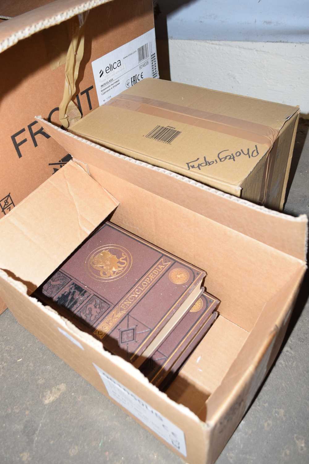 Box containing various photography and other books