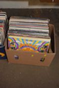 Box containing a large quantity of various LP records